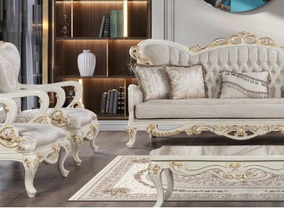 Sofa set 3+1+1 Seater Polyester Sofas Armchair Luxury Classic s Baroque Set